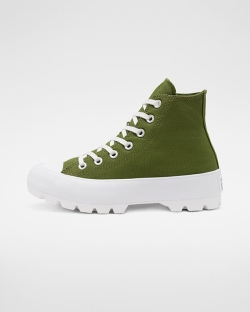 Converse Lugged Seasonal Color Chuck Taylor All Star Női Magasszárú Zöld/Fehér | KPYWLVC-HU